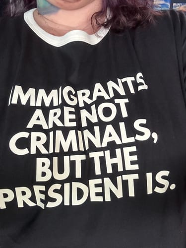Customer photo review of Immigrants Premium Unisex T-Shirt