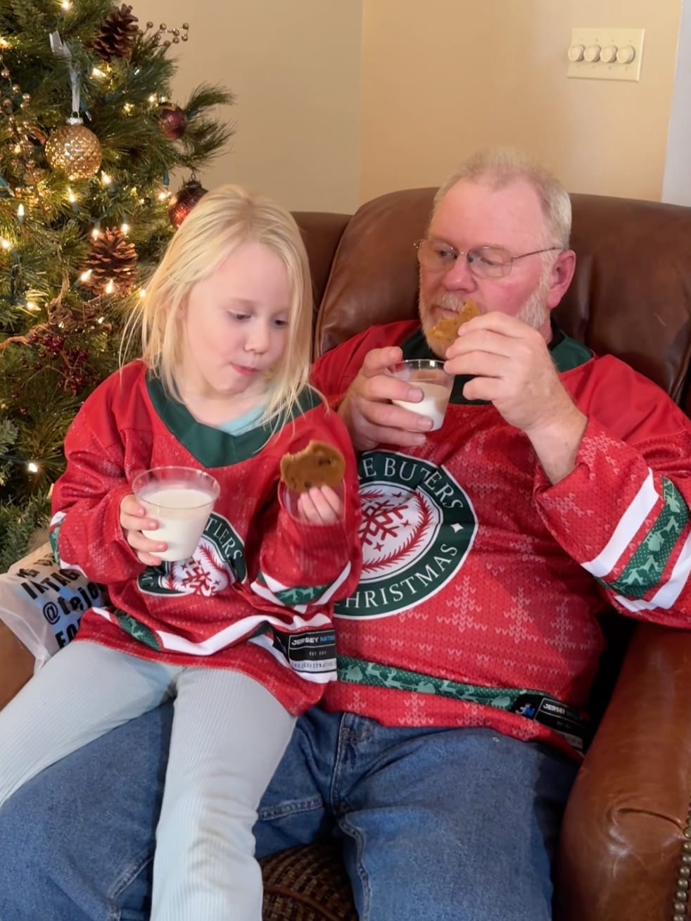 Customer photo review of Family Christmas Custom Hockey Jersey