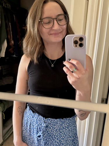 Customer photo review of Silver Lucia Black Pendant Necklace