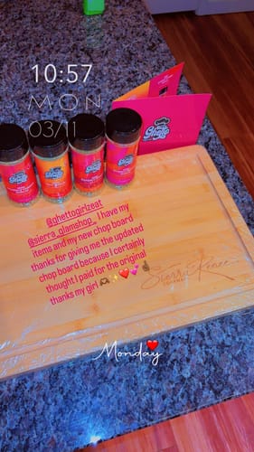 Customer photo review of Engraved Bamboo Chopboard