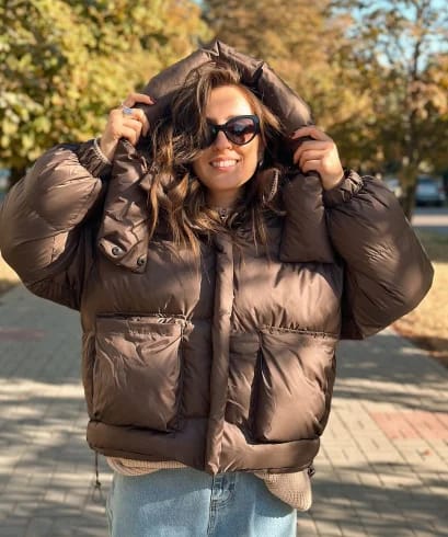 Customer photo review of Jennifer Hooded Puffer Jacket