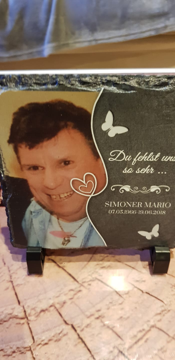 Customer photo review of Du fehlst uns so sehr ... - Individuelle Schieferplatte