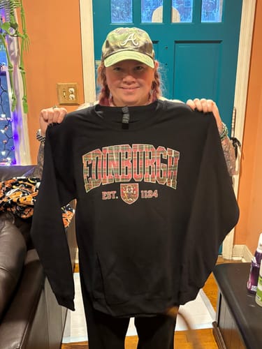Customer photo review of Edinburgh Varsity Sweatshirt