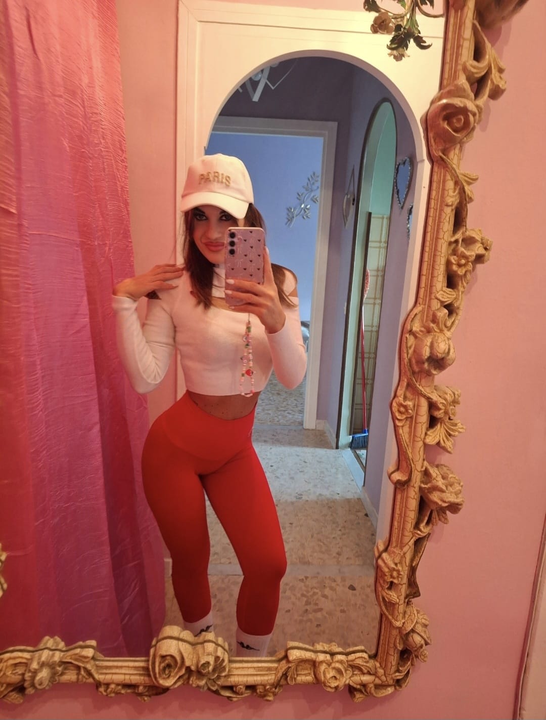Customer photo review of Leggings Push Up All-Up Rosso Lampone
