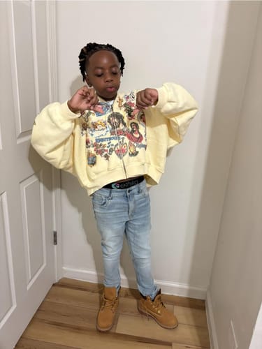 Customer photo review of Righteous Risen King Zip Up Hoodie Cream