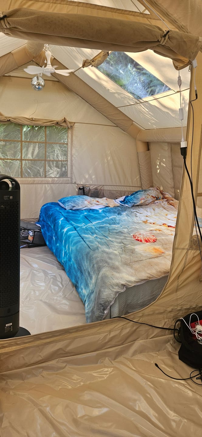 Customer photo review of Coody 17.2 (Koala-7) Beige Large Inflatable Tent for Camping (2-10 person)