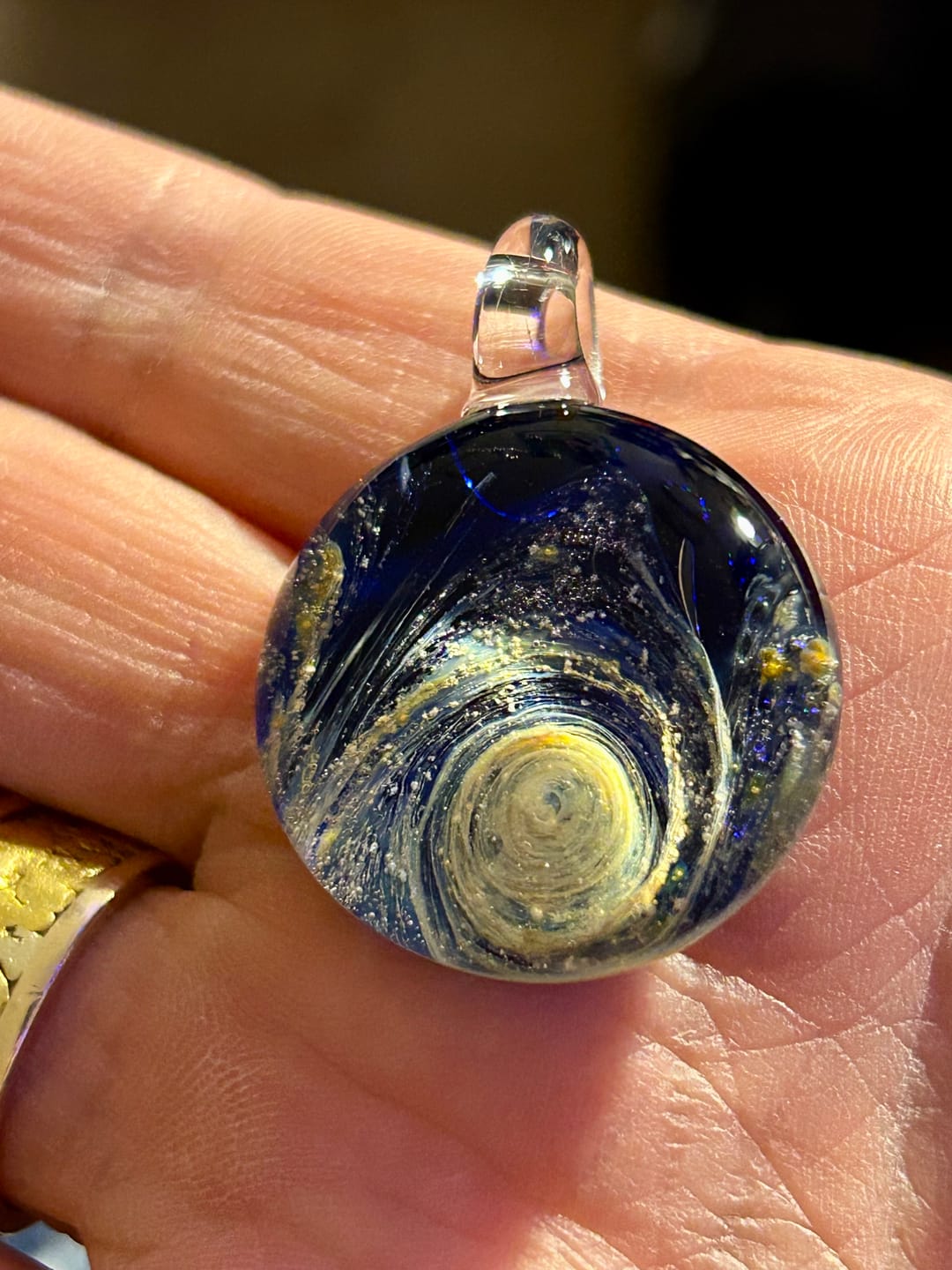 Customer photo review of Nightswirl Cremation Pendant