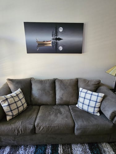 Customer photo review of Modern Minimalist Night Lake Wall Art