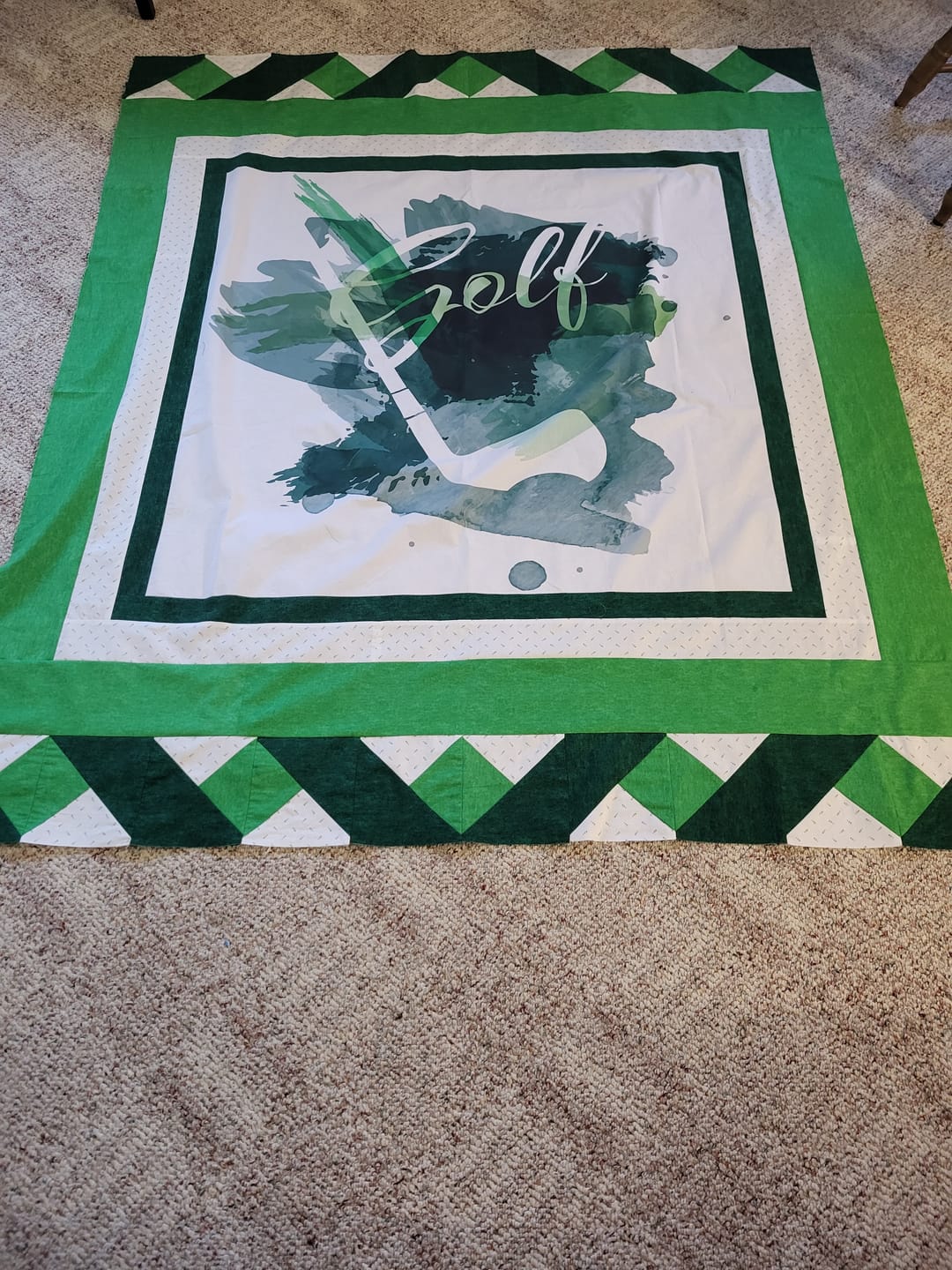 Customer photo review of Watercolor Splash Golf Fabric Panel
