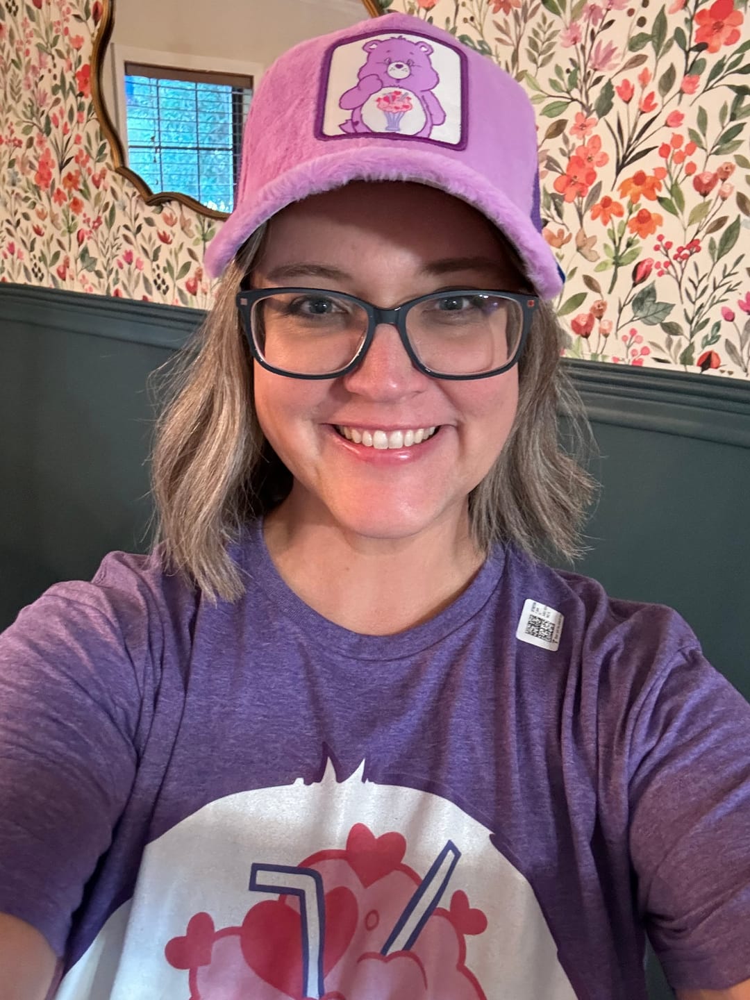Customer photo review of OVERLORD X Care Bears:  Share Bear Trucker Cap