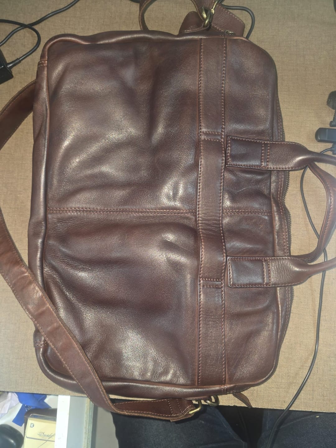Customer photo review of Executive Heritage Pure Leather Laptop Bag - Tan Colour