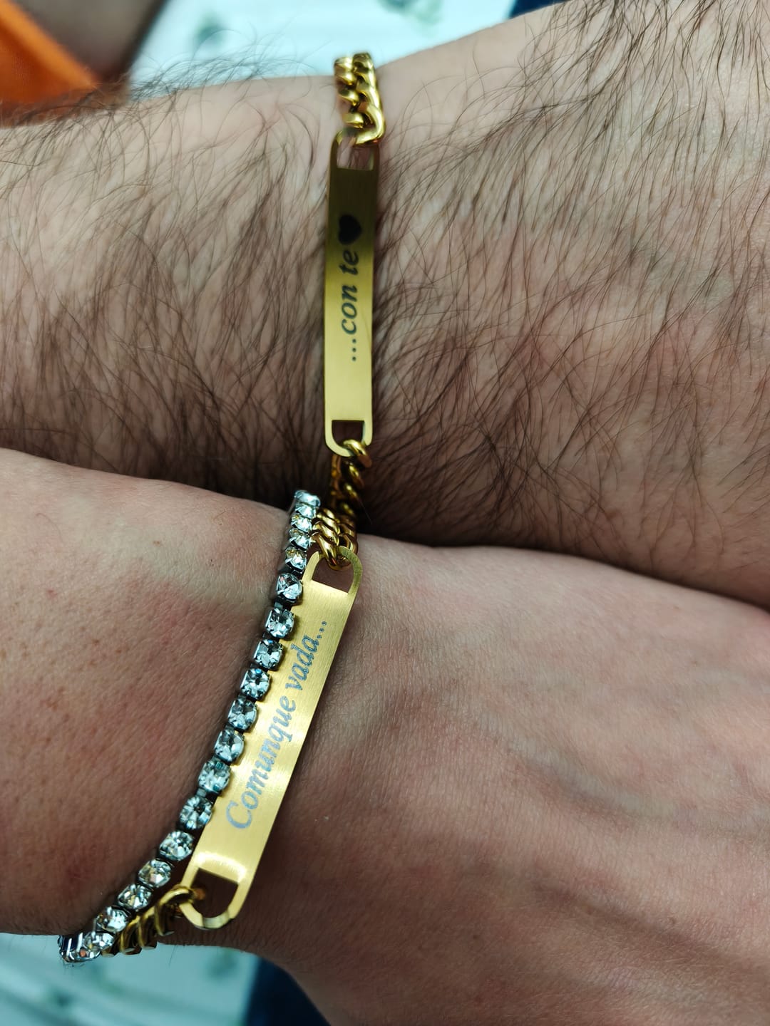 Customer photo review of Bracciali per Coppia Personalizzati con Incisione ✦ Unione Eterna