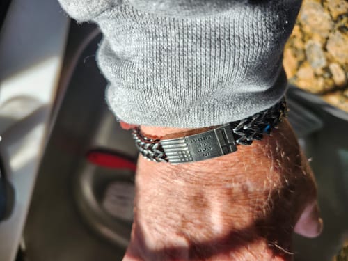 Customer photo review of In God We Trust Bracelet: Helps Pair Veterans With A Service Dog Or Shelter Dog