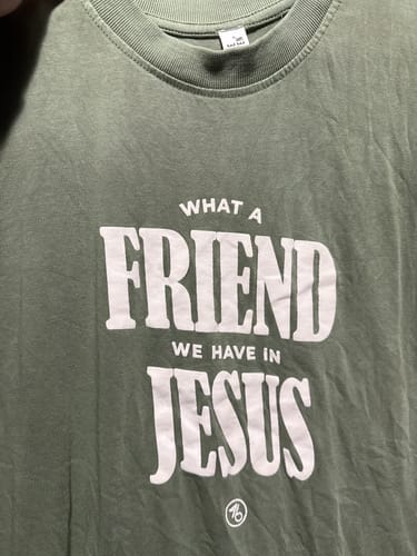 Customer photo review of What A Friend Heavy Tee