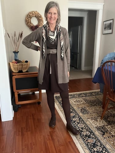 Customer photo review of Macie Sweater - Simply Taupe