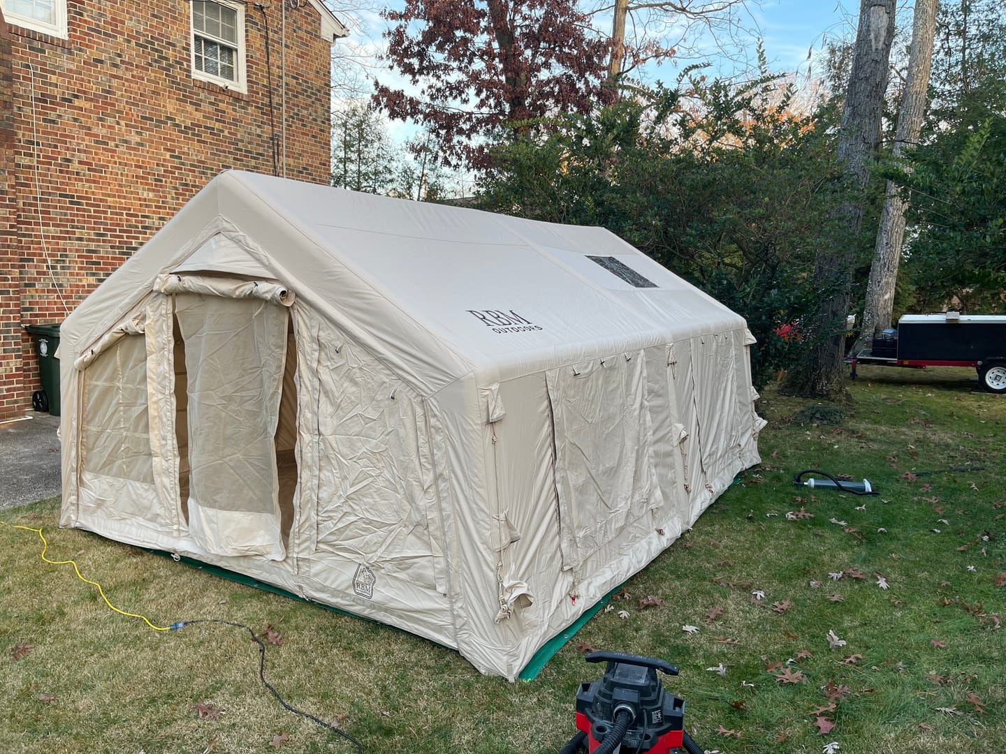 Customer photo review of Coody 17.2 (Koala-7) Beige Large Inflatable Tent for Camping (2-10 person)