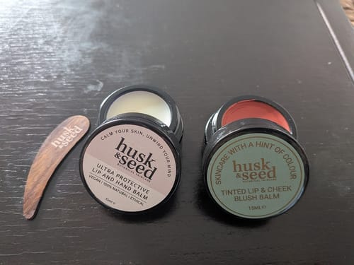 Customer photo review of Limited Edition: Tinted Lip & Cheek Blush Balm