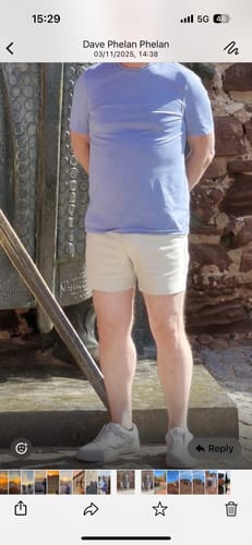 Customer photo review of Ultra-Stretch 5" Chino Shorts - Cream