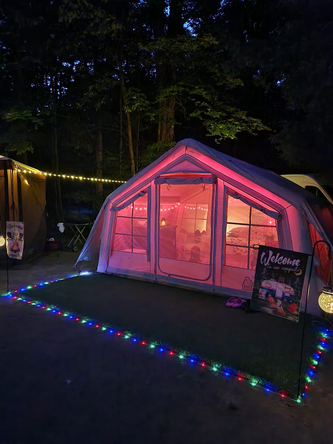 Customer photo review of Coody 17.2 (Koala-7) Beige Large Inflatable Tent for Camping (2-10 person)