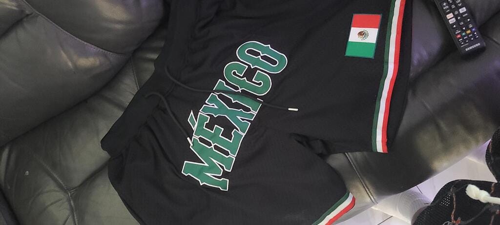 Customer photo review of Mexico Heritage Basketball Shorts