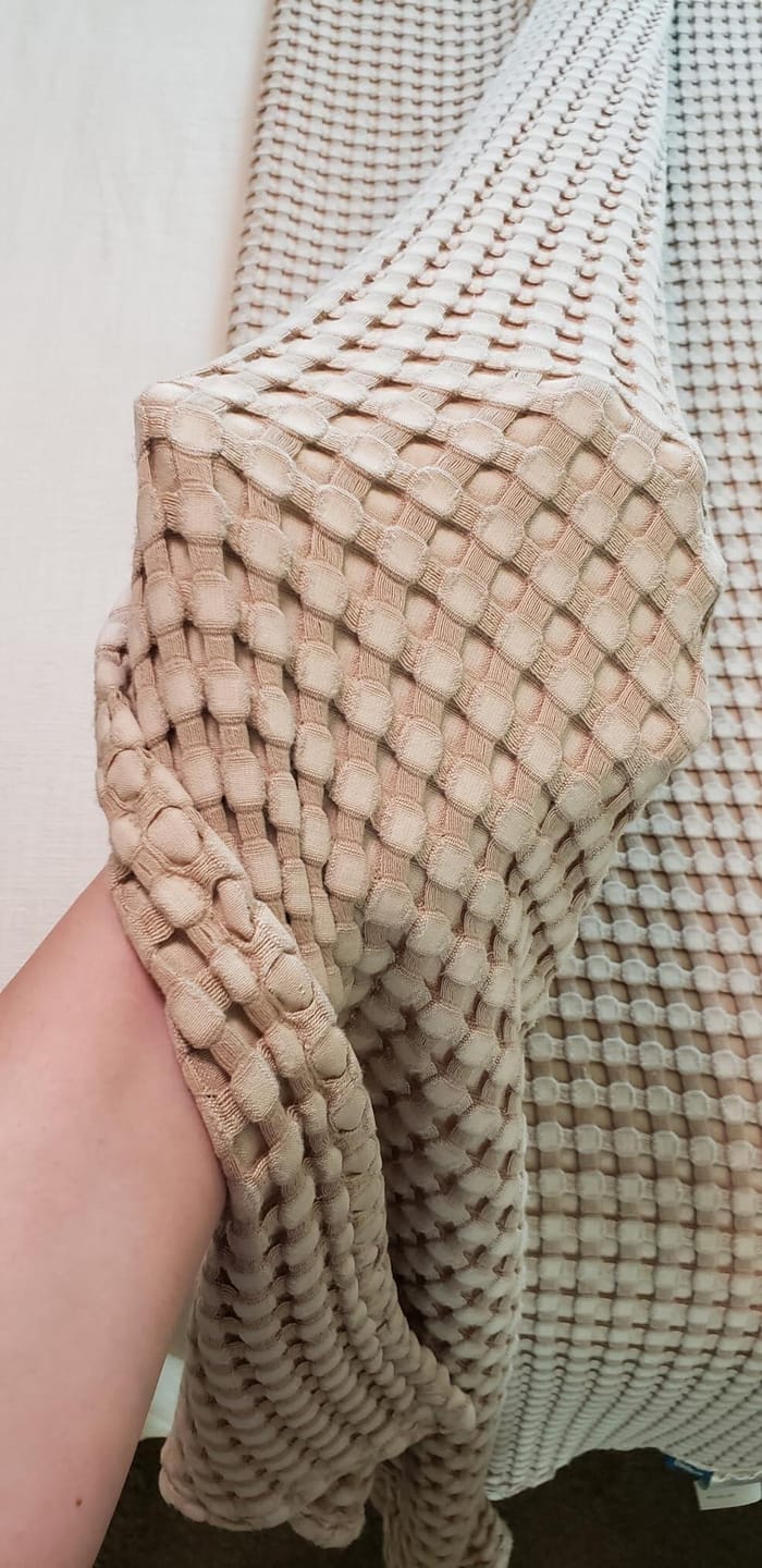 Customer photo review of Breeze Waffle Blanket