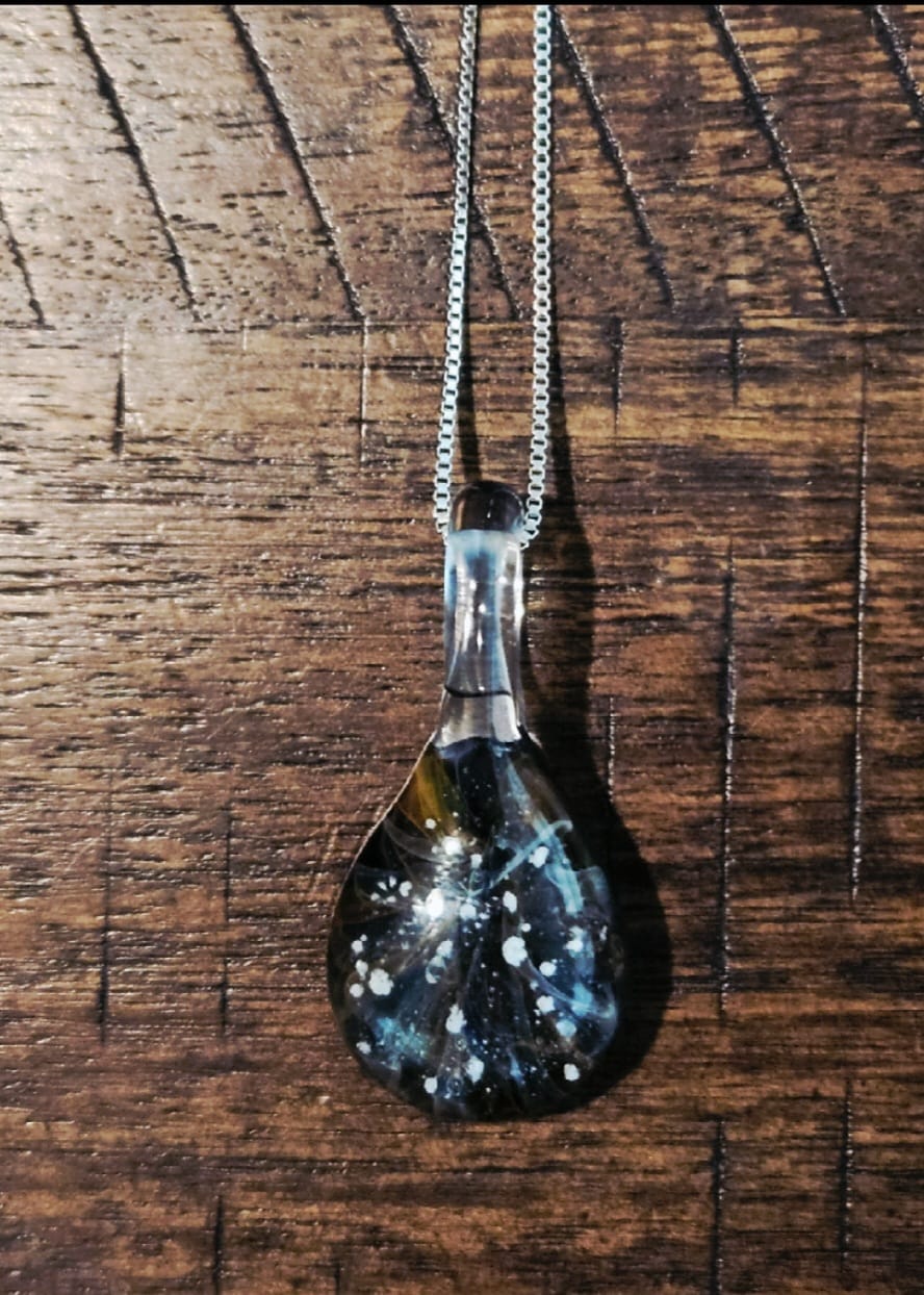 Customer photo review of Ghost Pendant with Infused Cremation Ashes