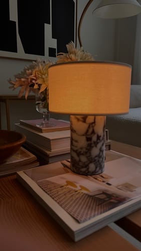 Customer photo review of Auríe Portable Lamp | Calacatta Viola Marmor & Hør | 25 cm