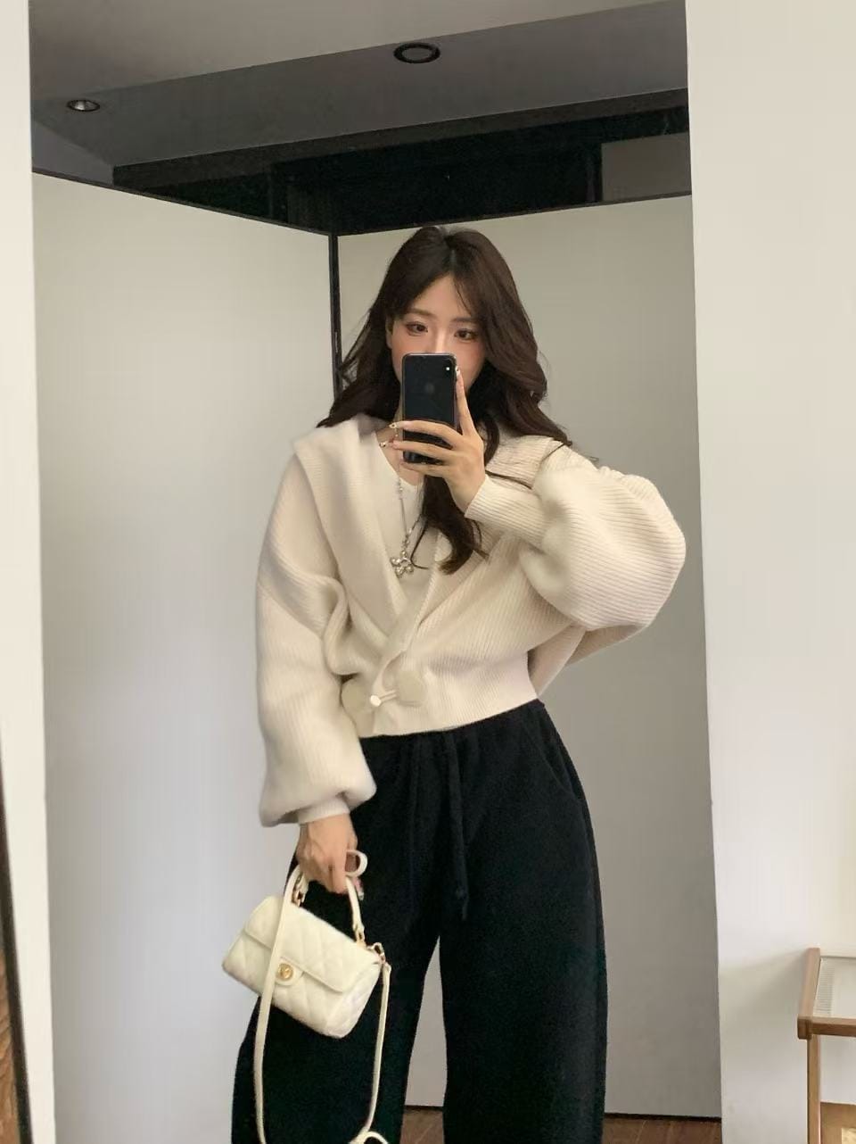 Customer photo review of IAMXIAA Ribbed Knit Wrap Cardigan Women Winter Shawl Collar Sweater