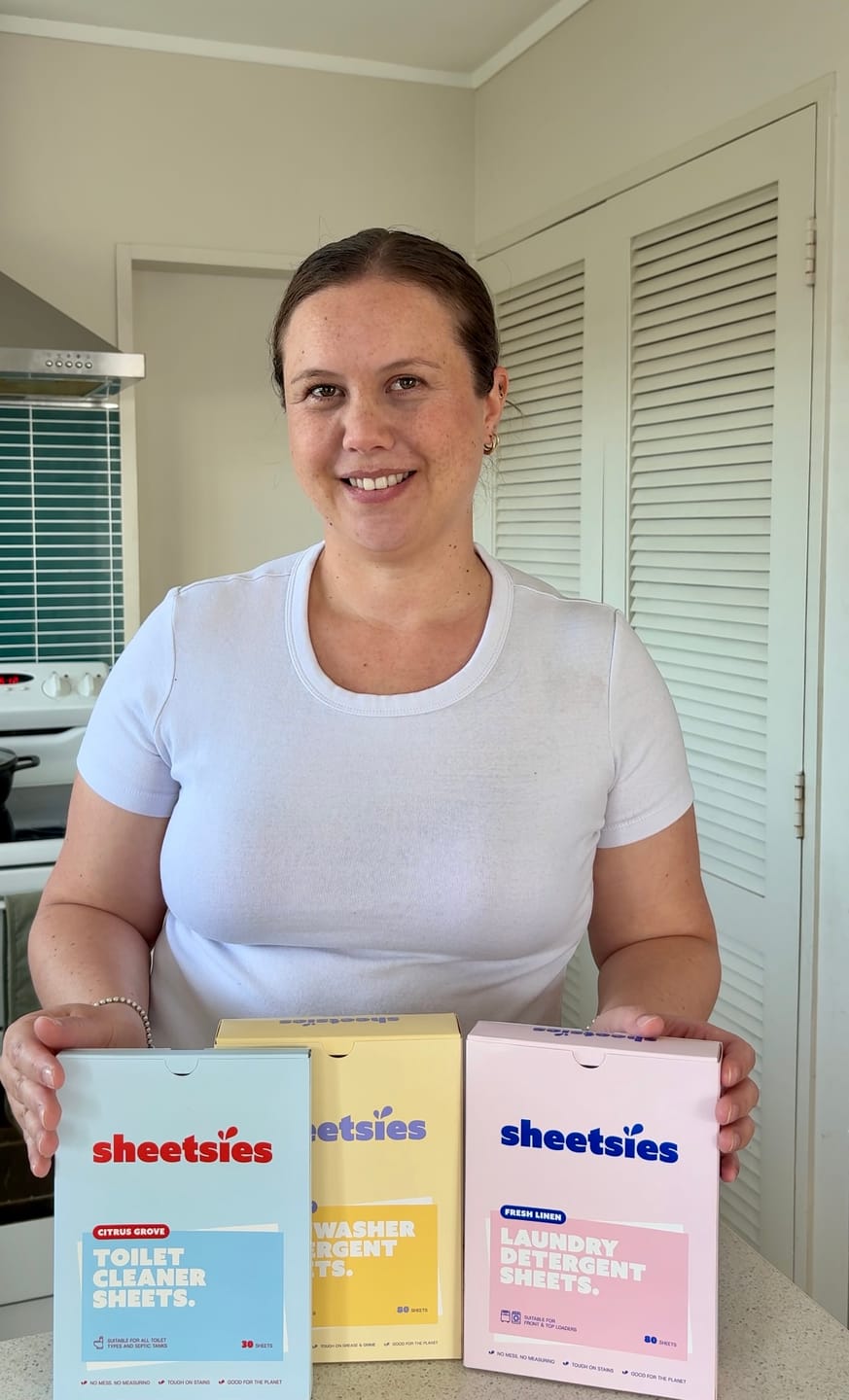 Customer photo review of Sheetsies Bundle - Laundry 80pk, Dishwash 80pk, Toilet 30pk.