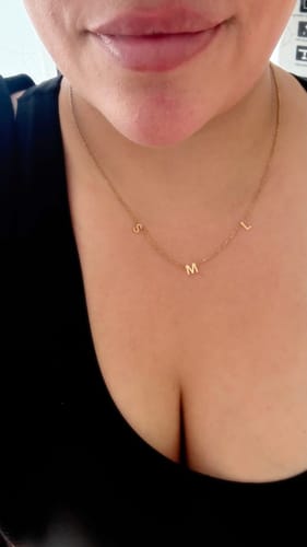 Customer photo review of The Original Initial Letter Necklace