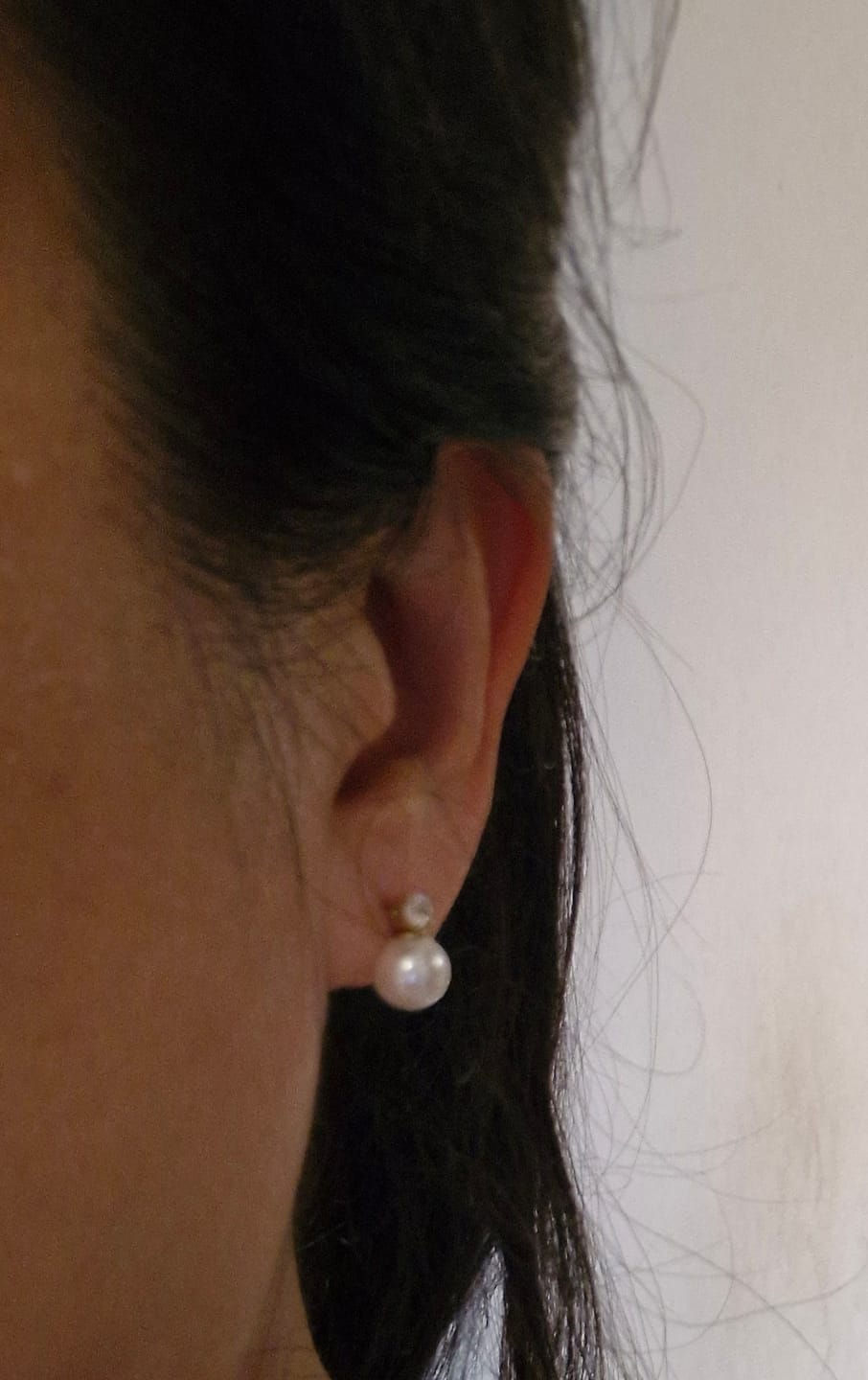 Customer photo review of Pearl Drop Earrings