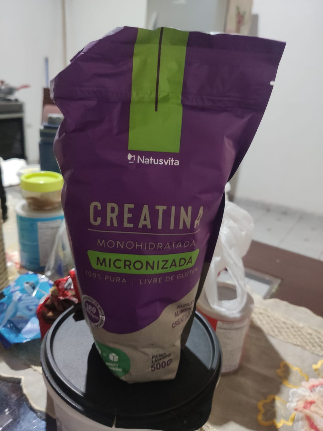 Customer photo review of Creatina 100% Pura (500g). Monohidratada e Micronizada 180 mícrons. Livre de Metais Pesados