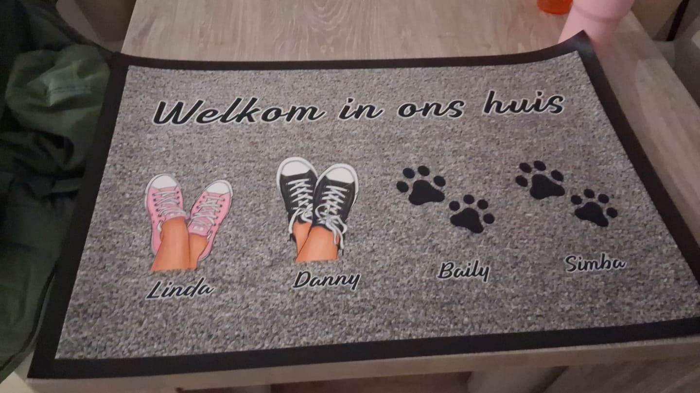 Customer photo review of Familie deurmat - Gepersonaliseerd