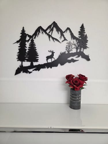 Customer photo review of Décoration Murale en Métal - Montagne et Cerf
