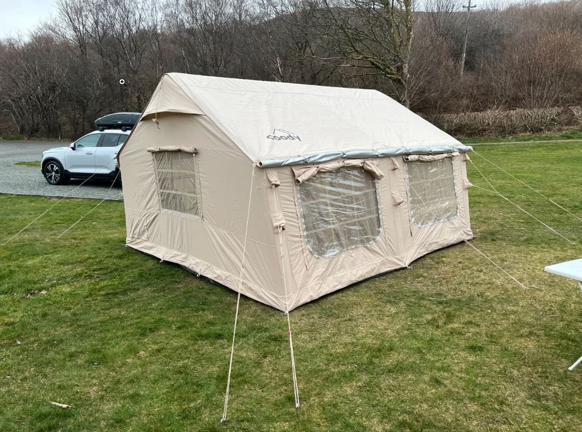 Customer photo review of Coody 17.2 (Koala-7) Beige Large Inflatable Tent for Camping (2-10 person)