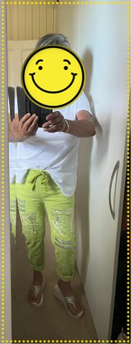 Customer photo review of Silvana Pants in Lime Splice