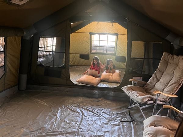 Customer photo review of Coody 17.2 (Koala-7) Forest Green Large Inflatable Tent for Camping (2-10 person)