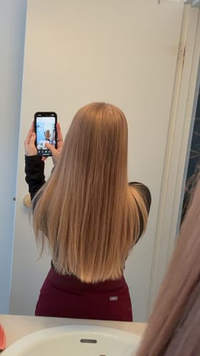 Customer photo review of Hair Booster : 3 in 1 Thermal protectant, shine and hydratation