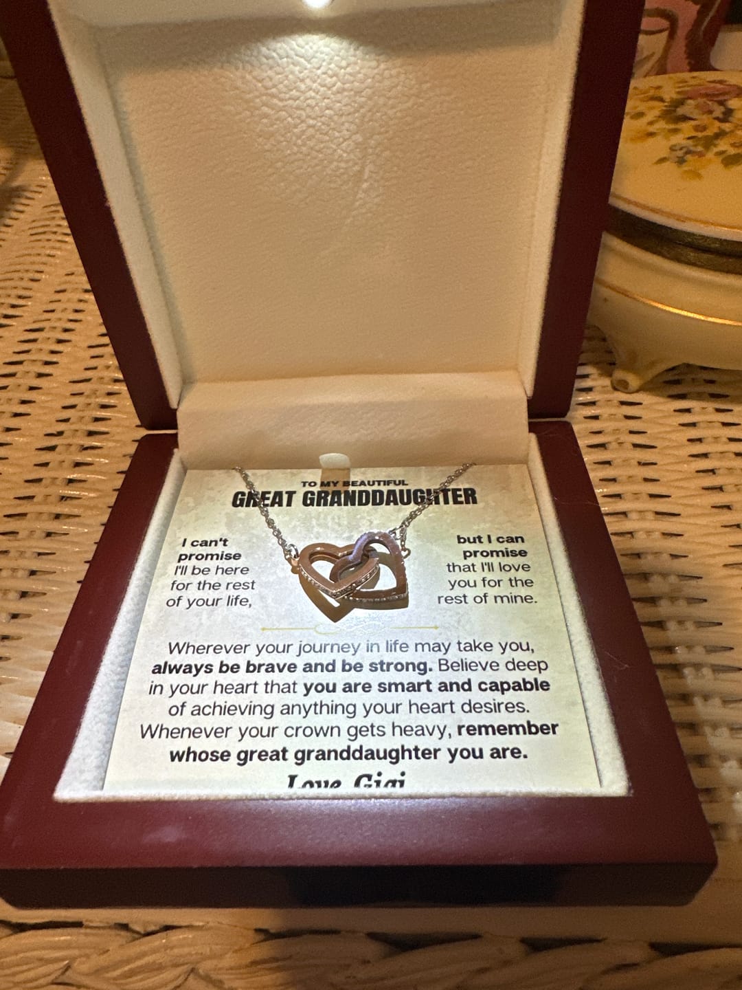 Customer photo review of ❤️ To My Great Granddaughter - Beautiful Gift Set - SS117V8