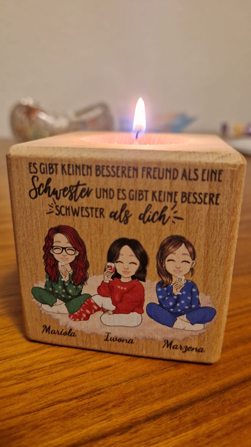 Customer photo review of Herzensmenschen - Personalisierter Kerzenwürfel
