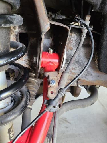 Customer photo review of 2-4" Red Upper Control Arm With Front Stabilizer Sway Bar Link