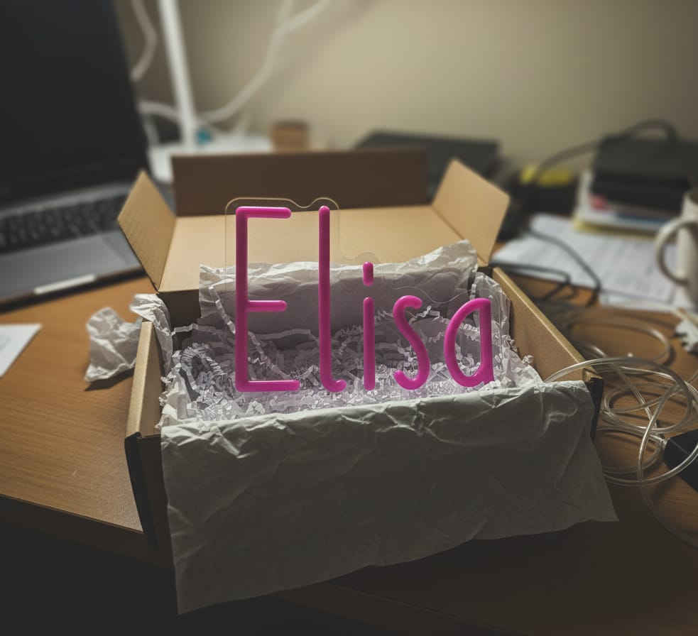 Customer photo review of Custom Name Neon Sign Personalized LED Name Light Gift