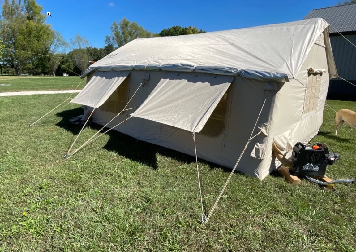 Customer photo review of Coody 17.2 (Koala-7) Beige Large Inflatable Tent for Camping (2-10 person)