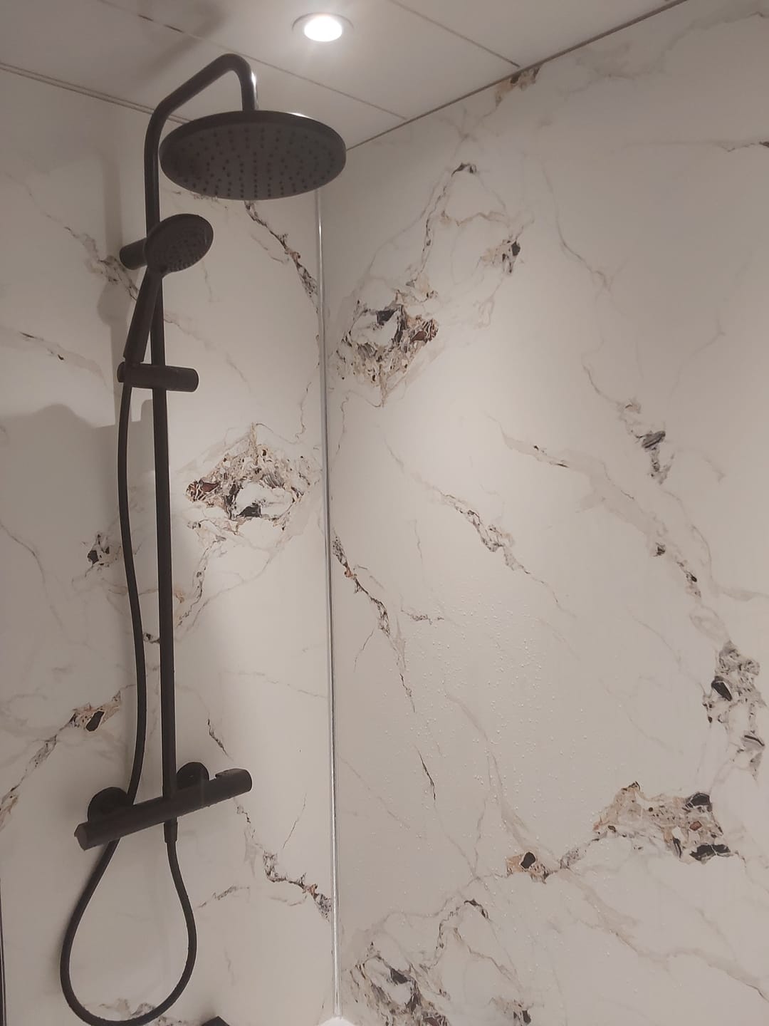 Customer photo review of 10mm Oro Gold Marble Ultra Matt Shower Panel 1M x 2.4M