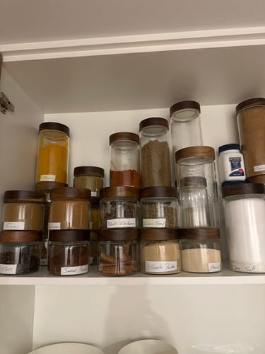 Customer photo review of 600ml Acacia Screw-On Glass Pantry Jar