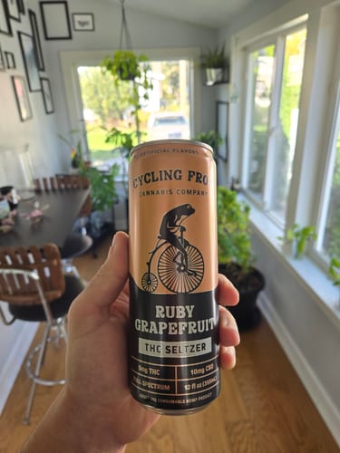 Customer photo review of Ruby Grapefruit THC Seltzer