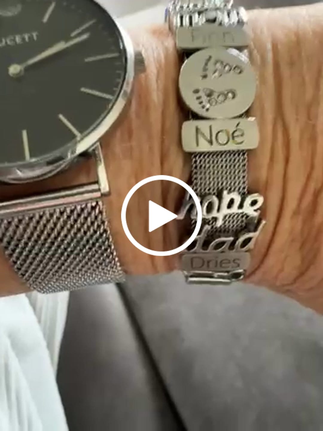 Customer video review of Mesh charm name silver