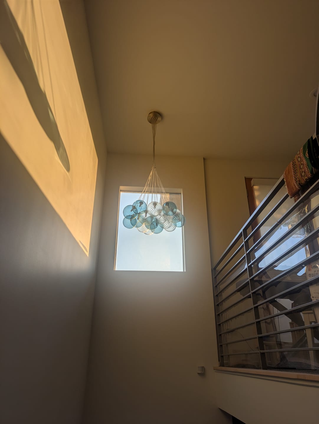 Customer photo review of Art Deco Blue Hue Cluster Glass Globe Bubble Chandelier