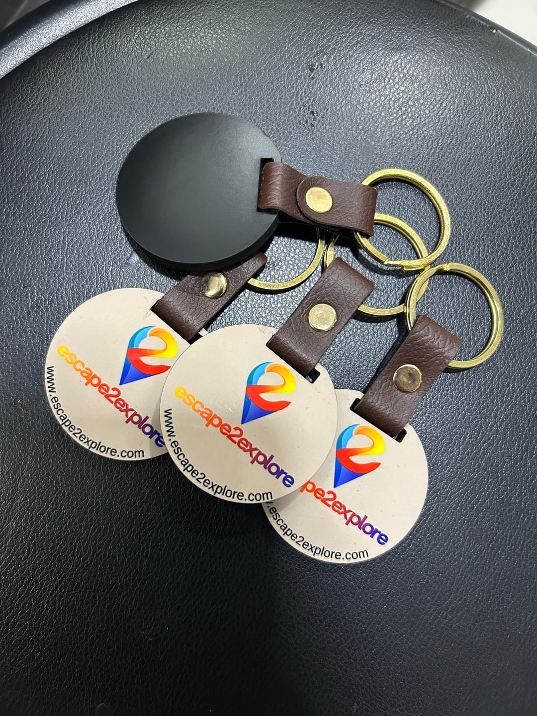 Customer photo review of Customized Premium Belt Keychains | Best for Brand Promotion | PrintMine.in