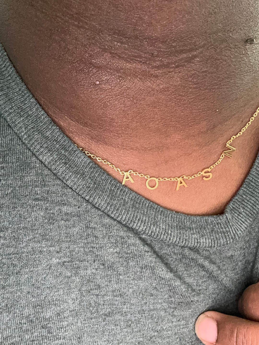 Customer photo review of Custom Letter Necklace